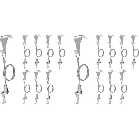 Système de suspension pour cimaise (16 pièces), crochets et supports pour cimaise (1/5)