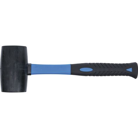 BGS Gummihammer schwarz Schonhammer fassförmig 50x80mm mit Fiberglasstiel und gummiertem Griff (1/3)