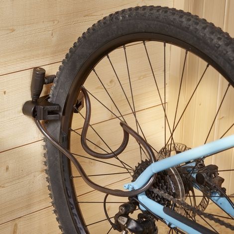 Mottez – Lot de 2 crochets vélo bloque pneu – Support réglable pour pneus de 23 à 70 mm – Charge max 15 kg – Rangement vertical ou horizontal (1/6)