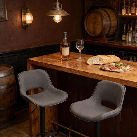 Lot de 2 tabourets pivotants confortables de bar extérieur, chaises de salle à manger luxueuses pour patio & jardin (1/5)