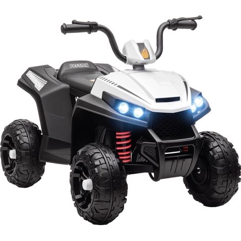Elektro-Kinderquad, Licht & Musik, Federung, 5 km/h, 50 Min. Fahrzeit, für 3-5 Jahre, Weiß