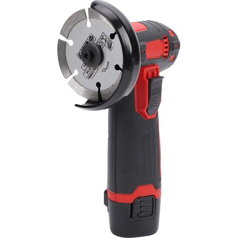 Meuleuse d'angle sans fil 19500 tr/min, mini polisseuse électrique avec 6 lames, 2 batteries rechargeables, poignée ergonomique pour couper, meuler et polir, prise US (1/5)