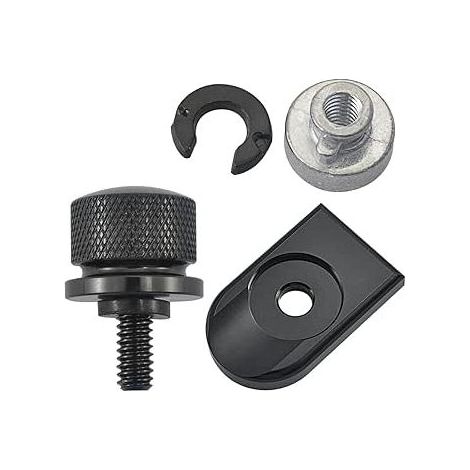 Aluminum seat bolt with black aluminum cover for Harley Davidson Dina Street Bob 1996-2015, Fat Boy, Electra Glide, Street Glide etc. (Black) (1/5)