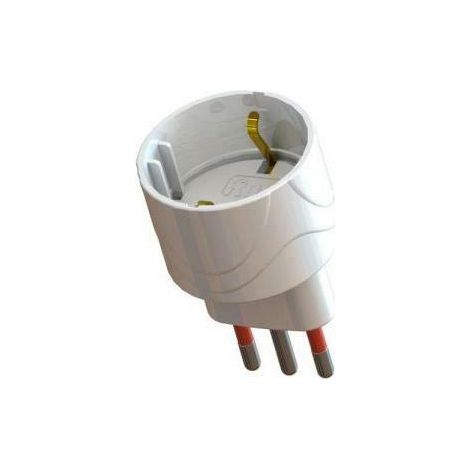 Adattatore semplice schuko 10a rosi 2p+t - prese 10 2p+t, col. nero (1/2)