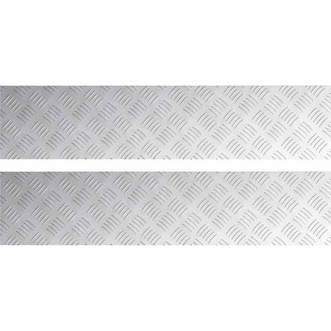 Plaques à damier 2 pcs Argent 90 x 20 cm Aluminium CFW896604 (1/5)
