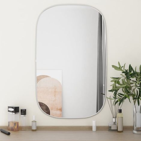 Miroir mural,Miroir déco Argenté 80x50 cm CFW47369