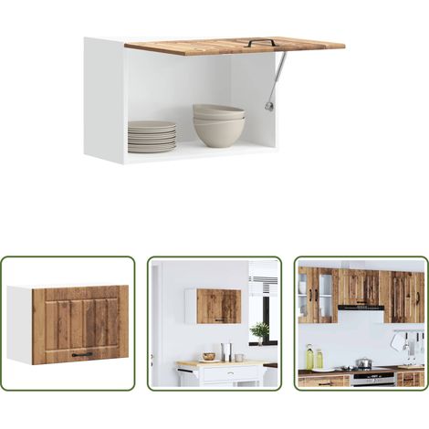Küchenmöbel - Küchen-Hängeschrank Lucca Altholz-Optik Holzwerkstoff (1/5)