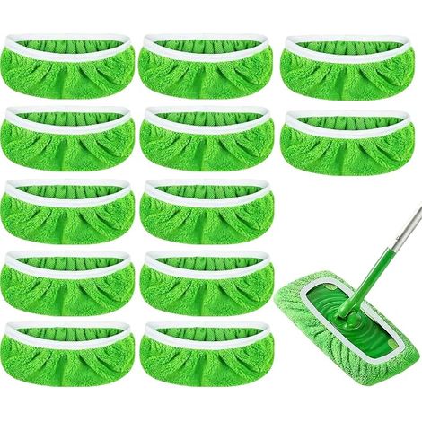 Paquete de 12 almohadillas lavables de vellón coral para mopa húmeda y seca Swiffer Sweeper (1/5)