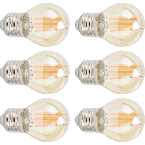 Stück G45 LED-Vintage-Glühbirnen, goldfarben, E27-Sockel, 6 W, 220 V, warmweißes Licht (1/5)