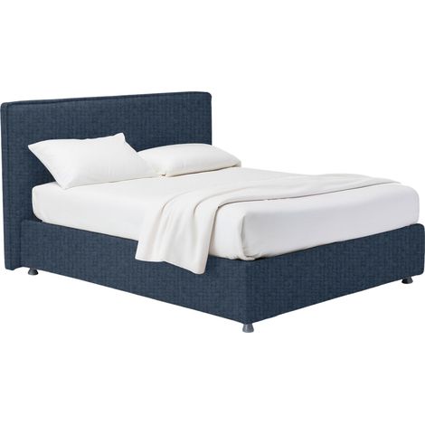Letto Piazza e Mezza Gosport, Sfoderabile, Contenitore Made in Italy, blu