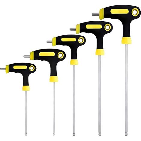Set of 5 T-Handle Wrench Metric 2.5-6mm Allen Key with Ball Head (1/5)