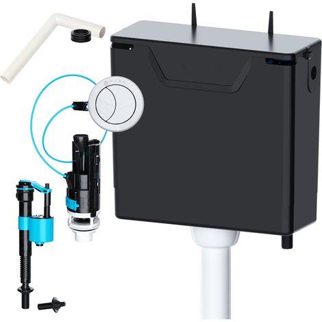 VIVA Slimline Concealed Dual Flush WC Toilet Cistern Bottom OR Side Entry with Pipe