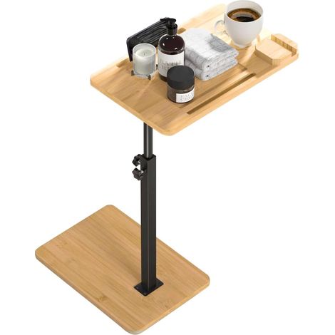 Bamboo Living Room Sofa Button, Bedside Table [Adjustable, Small Table] for Bedroom Offices, 4378 x 40 x 25 cm (1/5)