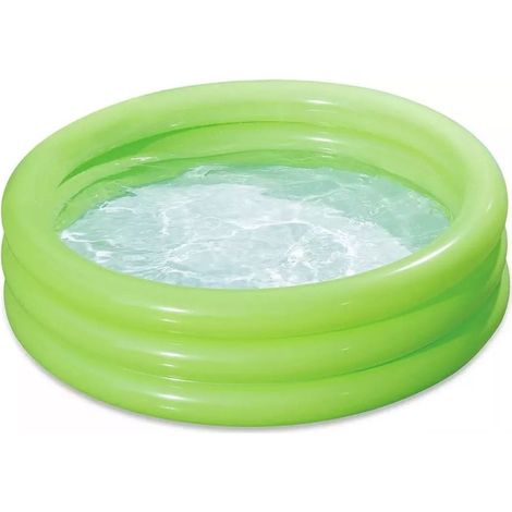 TRADE SHOP - Piscina Gonfiabile Verde A 3 Anelli Per Bambini Rotonda 91 X 23 Cm Giardino 017550 - (1/5)