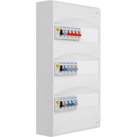 EATON Tableau 3 rangées pré-équipé 2 inter. diff. 63A + 1 inter. diff. 40A + 13 disjoncteurs (1/4)