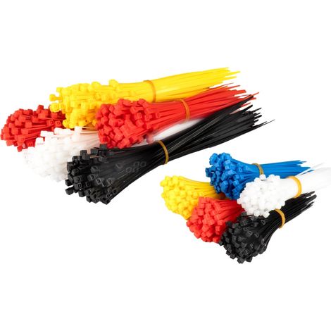 Set di 1000 fascette stringicavo in plastica multicolore amio-04318 (1/4)
