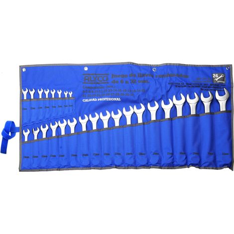 Juego de 26 llaves combinadas 6-32 mm en bolsa de nylon ALYCO