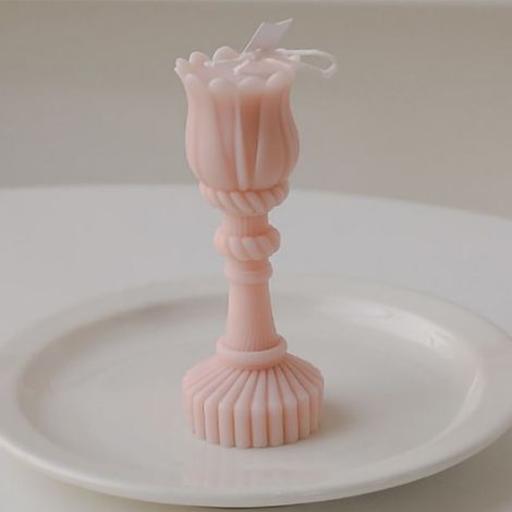Bougie parfumée en forme de tulipe, cadeau d'anniversaire original, bougie parfumée romantique pour mariage, objet décoratif, bougie en forme de tulipe couleur chair.