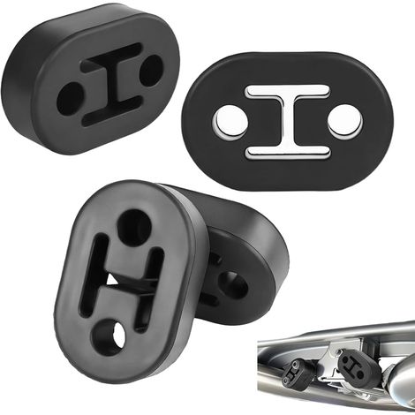 4 Pièces de Support D’Échappement en Caoutchouc Noir Universel, Silent Bloc Echappement, Cintre D’Échappement à 2 Trous 12 mm, Résistant à la Chaleur et à l’Usure pour la Plupart des Voitures, Camions (1/5)