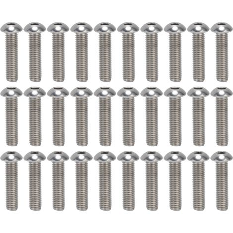 30 Vis à tête cylindrique six pans creux Acier inoxydable A2 M10x1.5 - Kit de 30 pièces M10x40 (1/5)