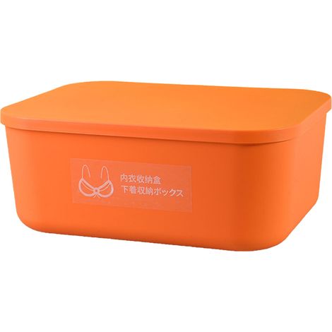 Boîte de rangement pour commode, boîte de rangement simple pour la maison ou le dortoir, boîte de rangement 3 en 1 pour commode, sous-vêtements orange, 30 x 23 x 11 cm / 11,8 x 9,1 x 4,3 pouces (1/5)