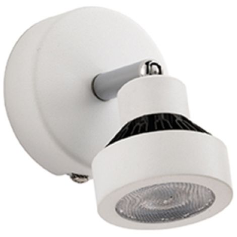 Lampada LED applique 11 cm a 1 luce 7W 3000K 230V in metallo satinato Bianco TEOREMA