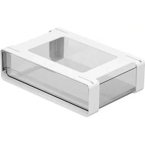 Tiroir sous table - Rangement - Autocollant, sans perçage - Plastique transparent - Coulissant - Fixation invisible - Écologique (1/5)