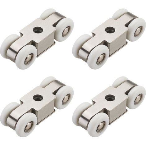 Lot de 4 roulettes pour portes coulissantes pour une Installation Facile et Sans Effort Silencieuses et Légères(8 Pièces
