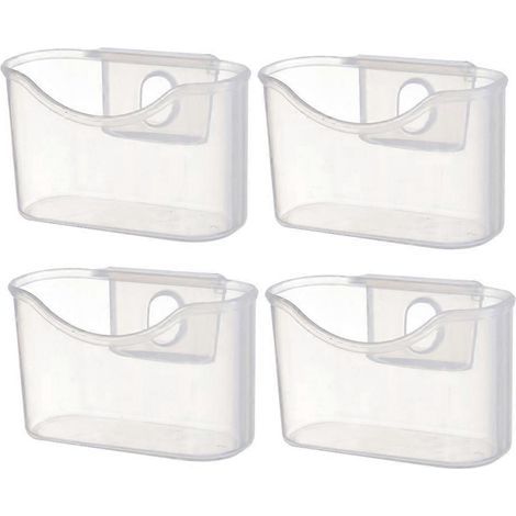 Set mit 4 hängenden Aufbewahrungsboxen für den Kühlschrank, Kunststoff, für Gewürzbeutel – 6,1 x 3,8 cm – Transparent (1/4)