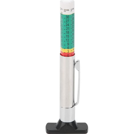 Jauge de profondeur de sculpture de pneu 0-25mm, outil de mesure portatif pour pneus de voiture, testeur universel bicolore (1/5)