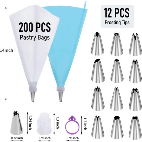 Kit de Poche à Douille 200 Pièces lot de 200 1 Poche Réutilisable (1/4)