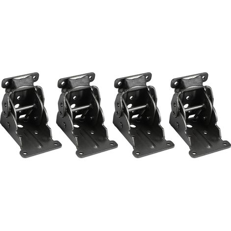 4 pièces de cadre de support pliable, charnière autobloquante, fixations et goussets pour pieds de table pliants (1/5)