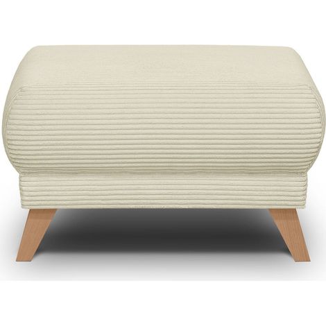 Pouf en velours côtelé beige - Laria (1/5)