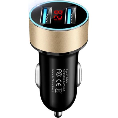 Goldener und silberner USB-Autolader, 2er-Pack, USB, PD & QC 3.0, für iPhone 11, 12/13 Pro/14 Pro Max/12 Mini/SE 2020 2022 XR XS X 8 7/8 Plus, XS Max, Charger V (1/4)