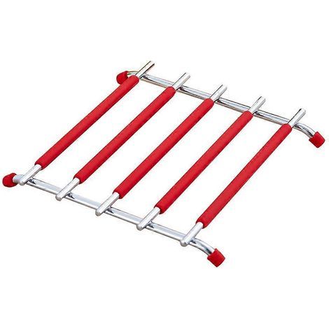 Rutschfester Edelstahl-Untersetzer, hitzebeständige Topf- und Pfannenhalterung (rot) – 18,50 x 18,50 x 2,00 cm – Rot (1/4)