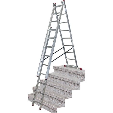 Krause Corda Vielzweckleiter 3x9 Sprossen Mehrzweckleiter mit Treppenfunktion