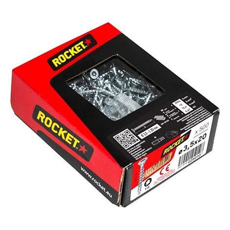 Vis Rocket tête fraisée étoile VYNEX Acier zingué 3.5x20 - Boite de 500 - 351400025010 (1/3)