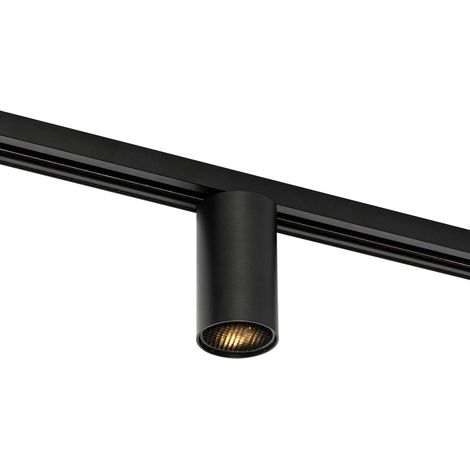 QAZQA iconic - Système de rail spot luminaire plafond, plafonnier compatible pour led - 1 lumière - Ø 5 cm - Noir - Moderne - éclairage intérieur - Salon I Chambre I Cuisine I Salle à manger