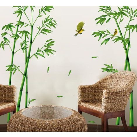 Papier Peint de Forêt en Bambou Pour Mur de Salon Chambre à Coucher Fenêtre