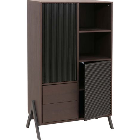 Credenza alta con ante e vani contenitori 138x79x40 cm MDF e metallo finitura melaminica 040009199