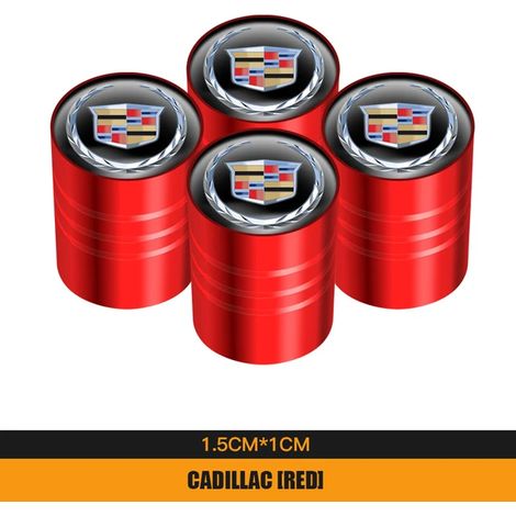 (Rouge) 4 bouchons de valve de pneu en métal 3D pour Cadillac Escalade ATS BLS XTS XT4 XT5 XT6 CTS CT4 CT5 CT6 EXT STS SLS (1/5)