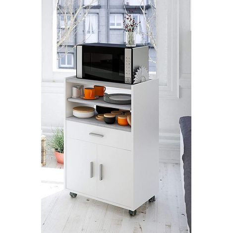 KIT MOBILE PORTAFORNO 1 CASSETTO + 2 ANTE 59X40X92 BI/C (1/3)