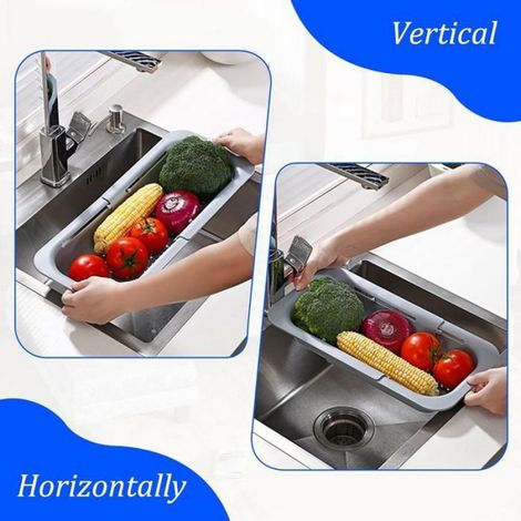 Passoire Extensible - Egouttoir A Pates Pour Evier - Pour Laver Legumes Et Fruits - 34 5 A 48 5 Cm - 1 Unite (1/5)