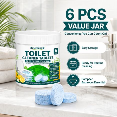 KineShineX Toilet Cleaning Effervescent Tablets powerfully remove stains and odors, dissolve quickly, and leave your toilet feeling fresh and clean for daily use. (1/4)