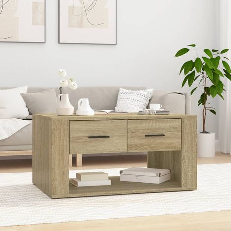 Table basse de salon Bout de canapé Table d'appoint pour chambre Chêne sonoma 80x50x40 cm Bois d'ingénierie XTT804 (1/5)