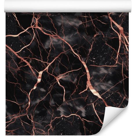 Carta da parati effetto marmo bordeaux e nero per soggiorno e camera da letto, 50x1000 cm (1/5)
