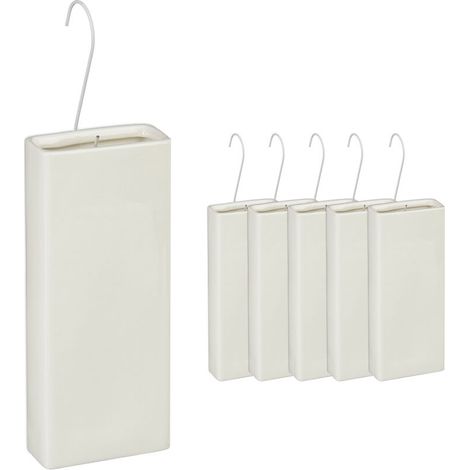 Luftbefeuchter für Heizkörper, praktisches 6er-Set, zum Aufhängen, Keramik, Creme