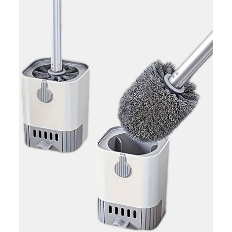 Brosse de Toilette, Brosse WC, Suspendu Brosse de Toilette en, Brosse de Toilette Brosse WC en et Support, avec Base de Filtre à Eau et à Séchage Rapide, Montage Mural/au Sol (1/5)