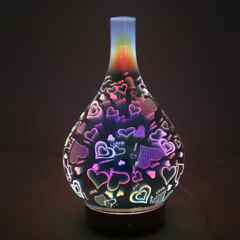 100 ml Ultraschall-Raumdiffusor mit Luftbefeuchter, LED-Lampe, Aromatherapie-Aromadiffusor, 15,5 x 25 cm, PP, ABS, Glas [H1-H2-H3-H4-H5] (1/5)