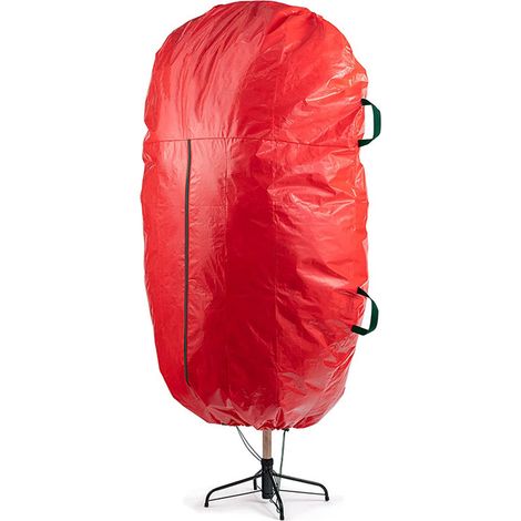 Housse de rangement pour sapin de Noël - Sac de protection imperméable en PE résistant avec poignées renforcées - Pour sapin artificiel jusqu'à 7.5 pieds - Dimensions 140x190 cm - Rouge (1/5)
